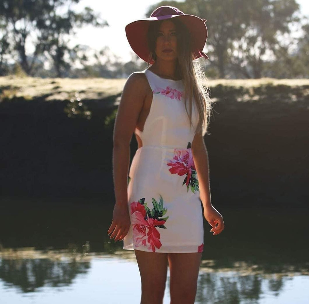 White floral dress